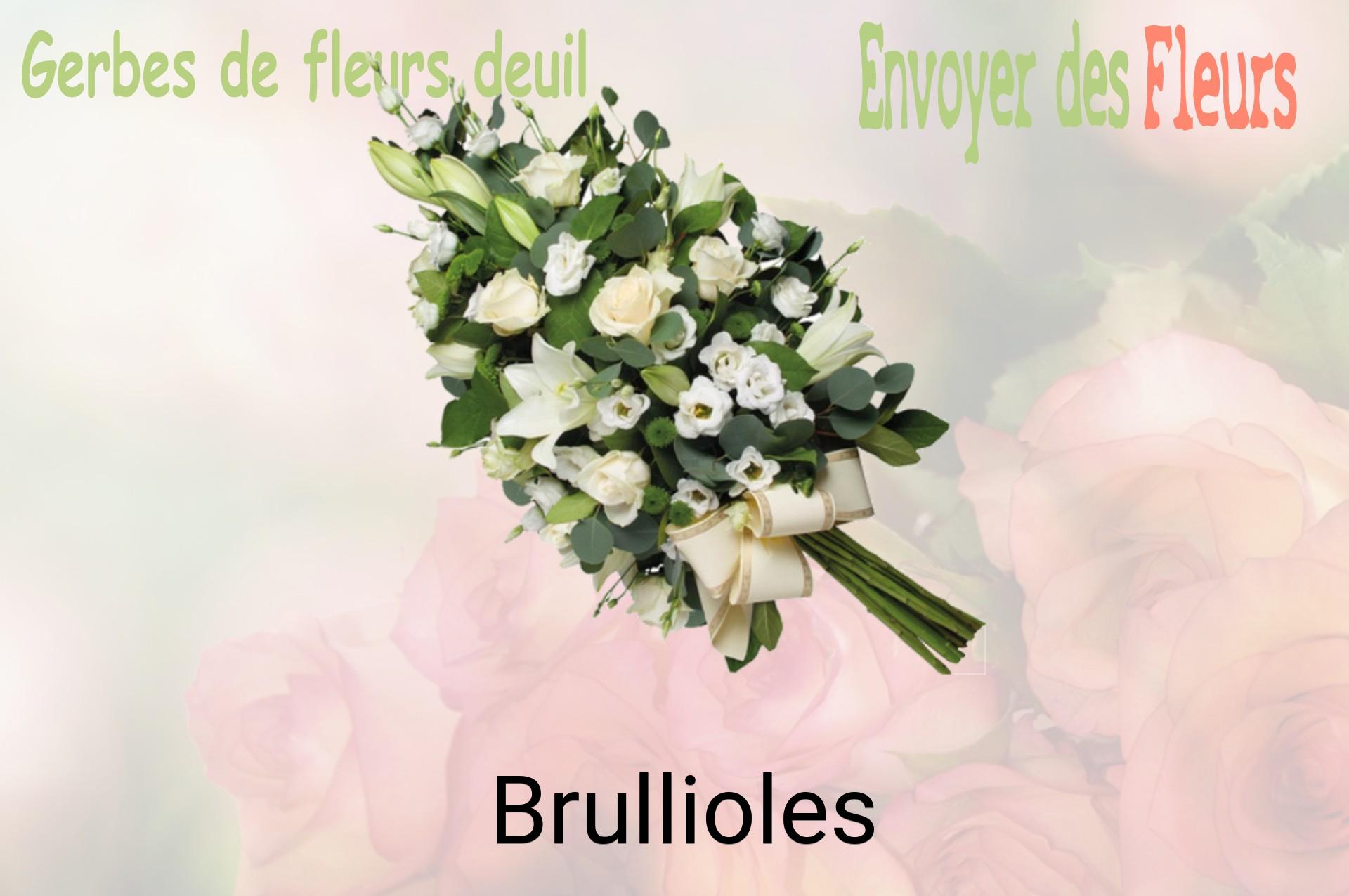 Gerbe de fleurs de deuil livrée à Brullioles